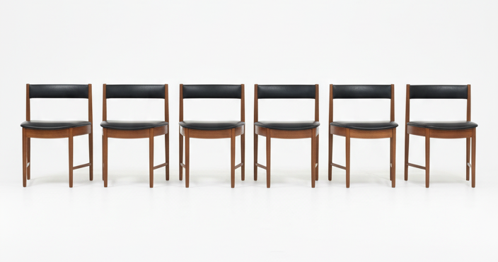 Sold Mid Century Mcintosh dining chairs teak retro short seating suits T 21 dining table set of six