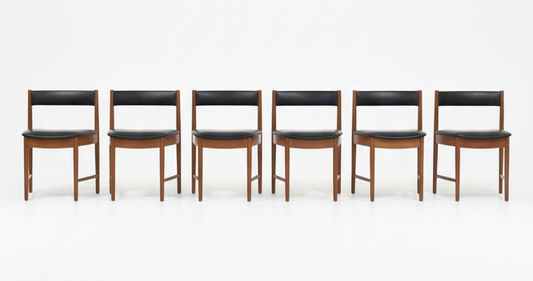 Sold Mid Century Mcintosh dining chairs teak retro short seating suits T 21 dining table set of six