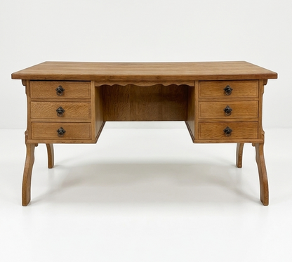 Mid Century Danish Henning  Kjærnulf oak desk retro vintage storage