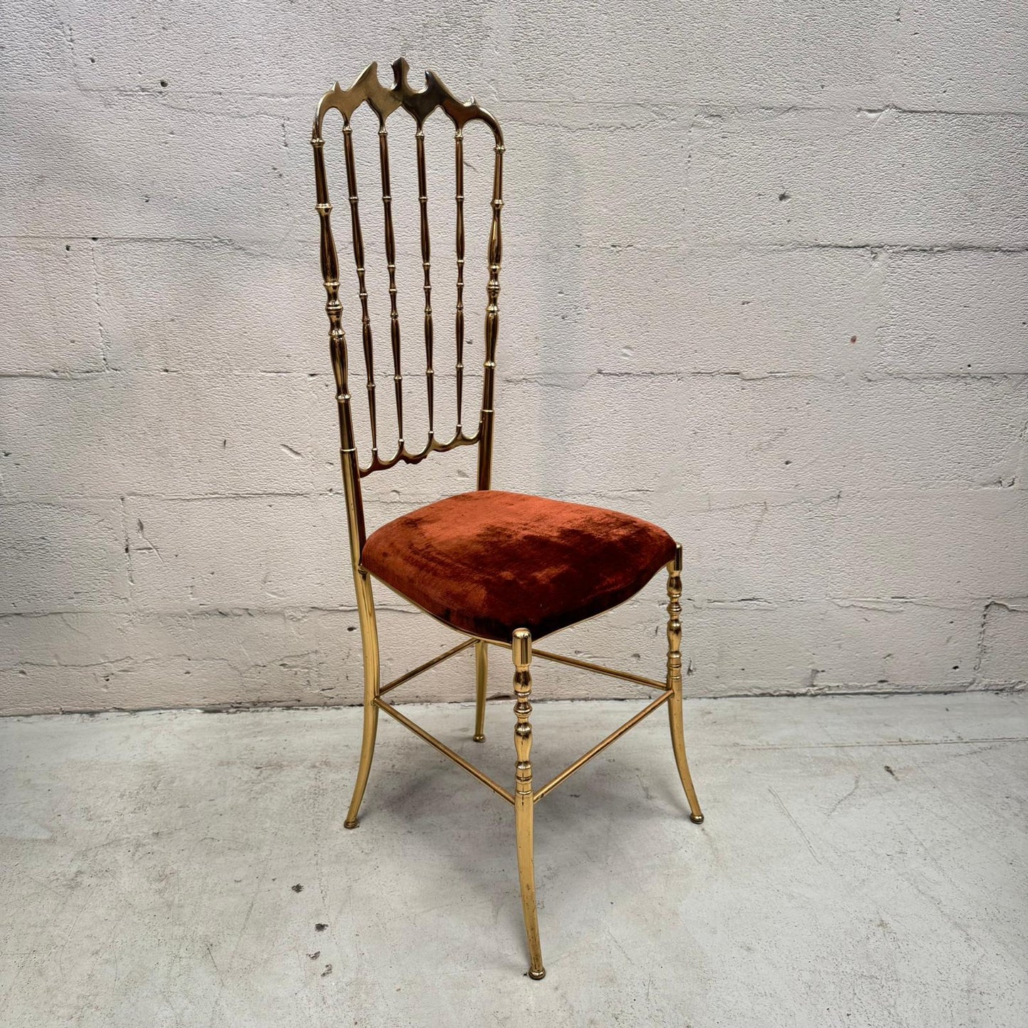 Chiavari Chairs Set Polished Brass Italy 1960s (4)