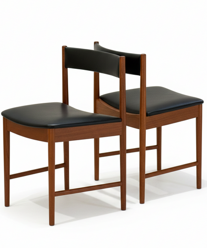 Sold Mid Century Mcintosh dining chairs teak retro short seating suits T 21 dining table set of six