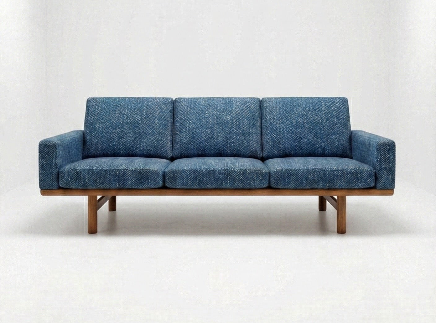 Mid Century Hans Wegner Sofa lounge seat GE 236/3 oak frame Custom Upholstery