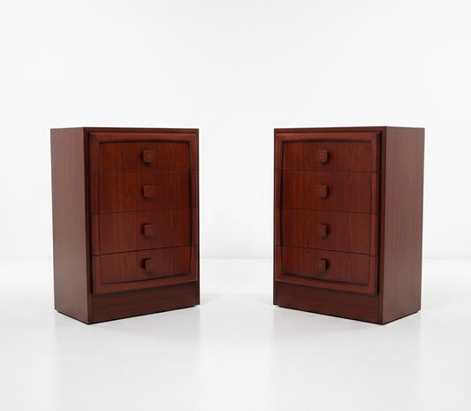 Mid Century CRO Australian Bedside duo pair teak cedar tone mcm retro