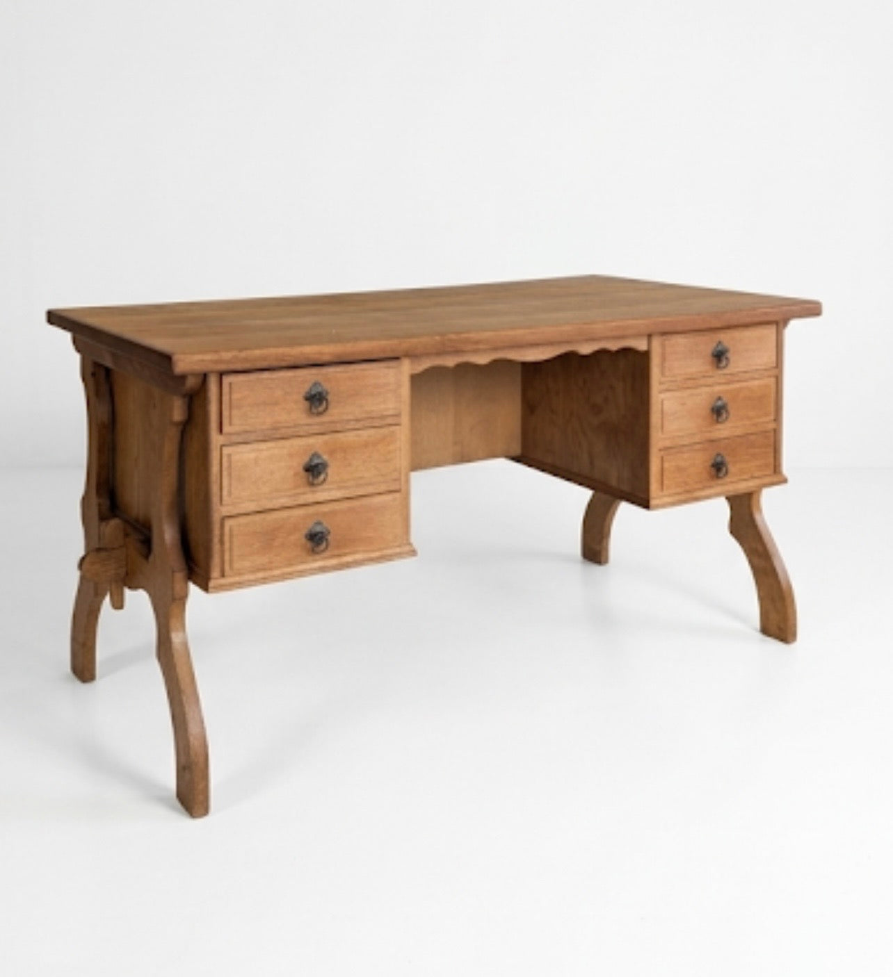 Mid Century Danish Henning  Kjærnulf oak desk retro vintage storage