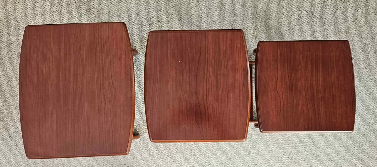 Mid Century S nest of tables coffee table side retro wood compact