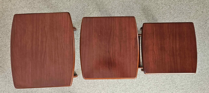 Mid Century S nest of tables coffee table side retro wood compact