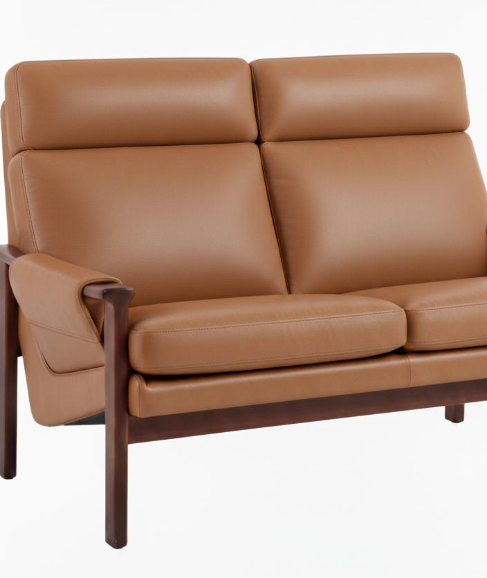 Mid Century Tessa T21 Two Seater Sofa by Fred Lowen Premium Leather Custom Order 3-4 week lead time