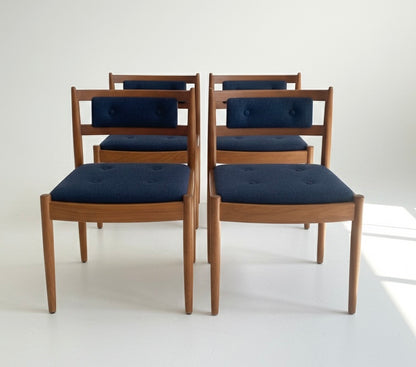Mid Century Chiswell x4 low profile button back chairs teak Custom Upholstery 3-4 weeks lead time 1970s seating dining chairs