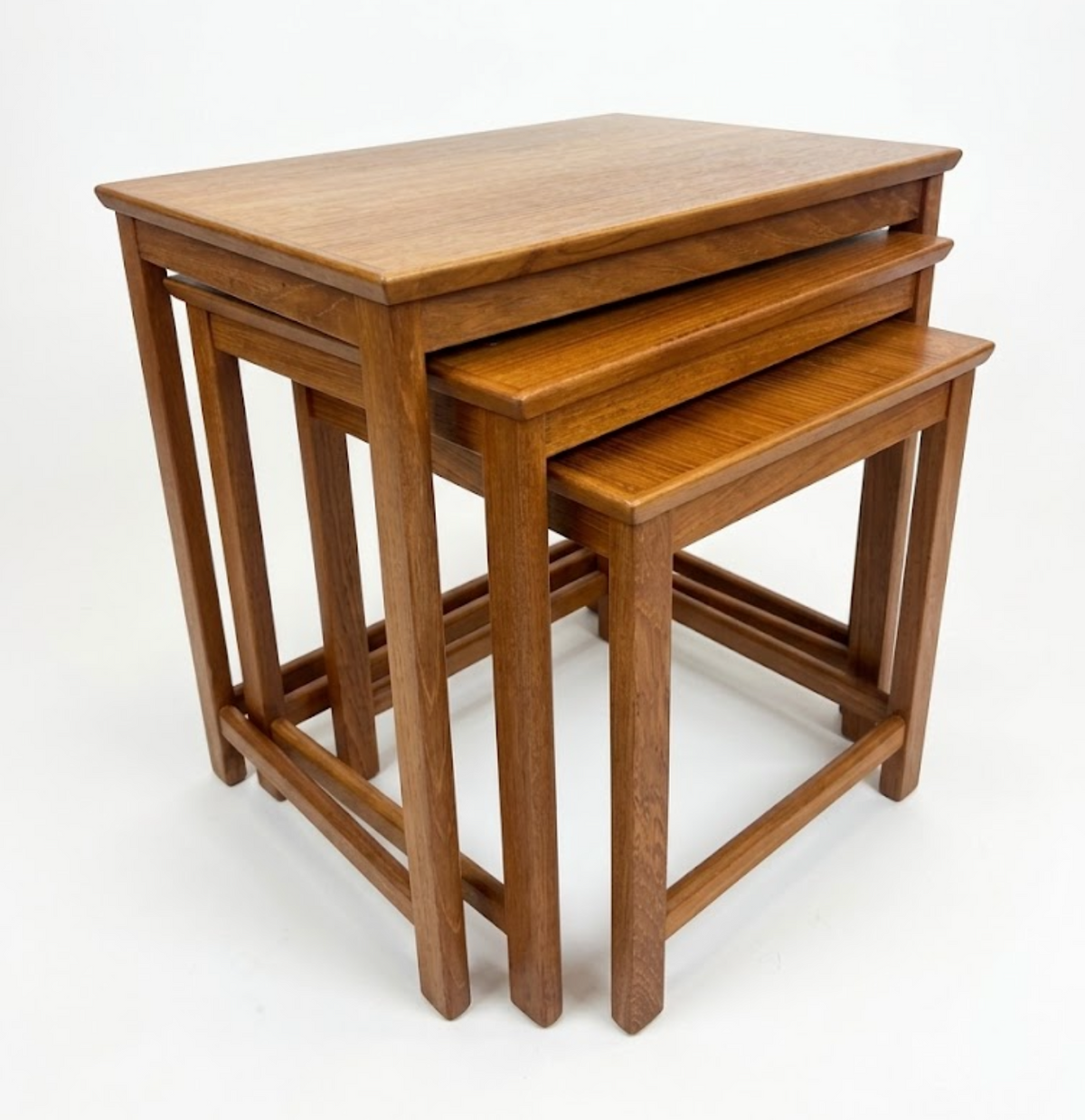 Mid Century Parker Nest Tables Golden Teak