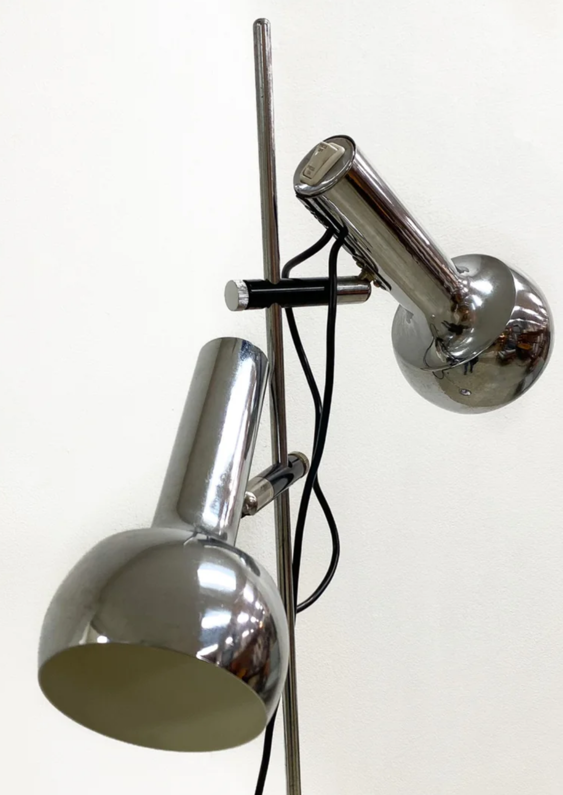 Mid Century Twin floor lamp Oslo chrome retro