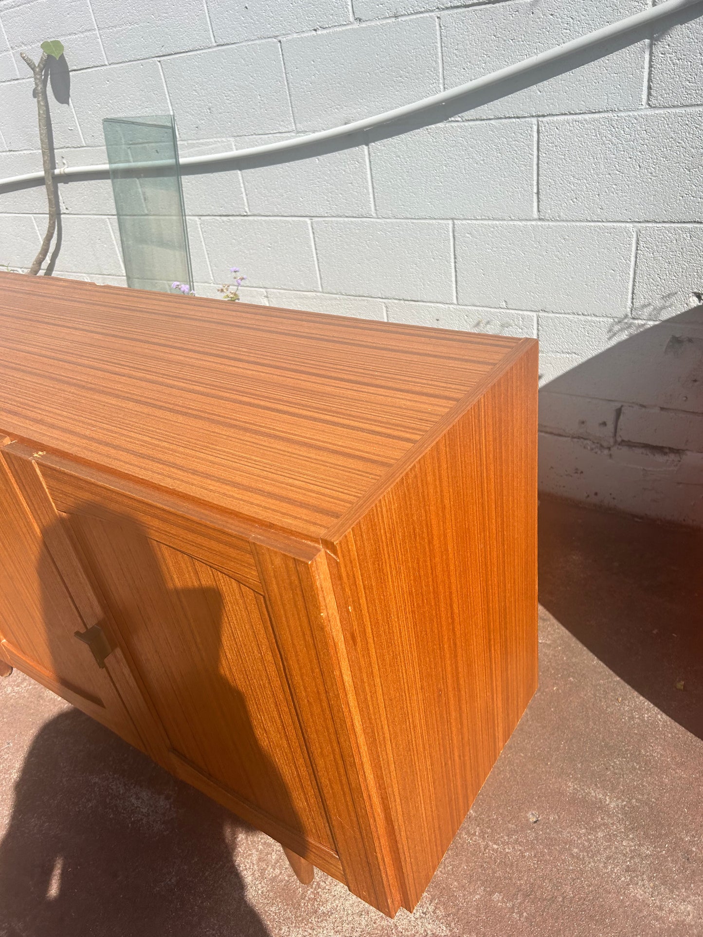 Mid Century golden teak sideboard buffet storage cabinet