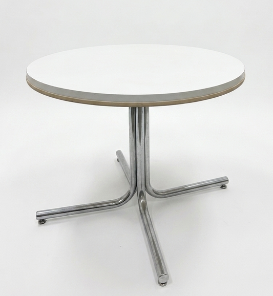 Mid Century Space Age Börge Lindau chrome table white retro vintage
