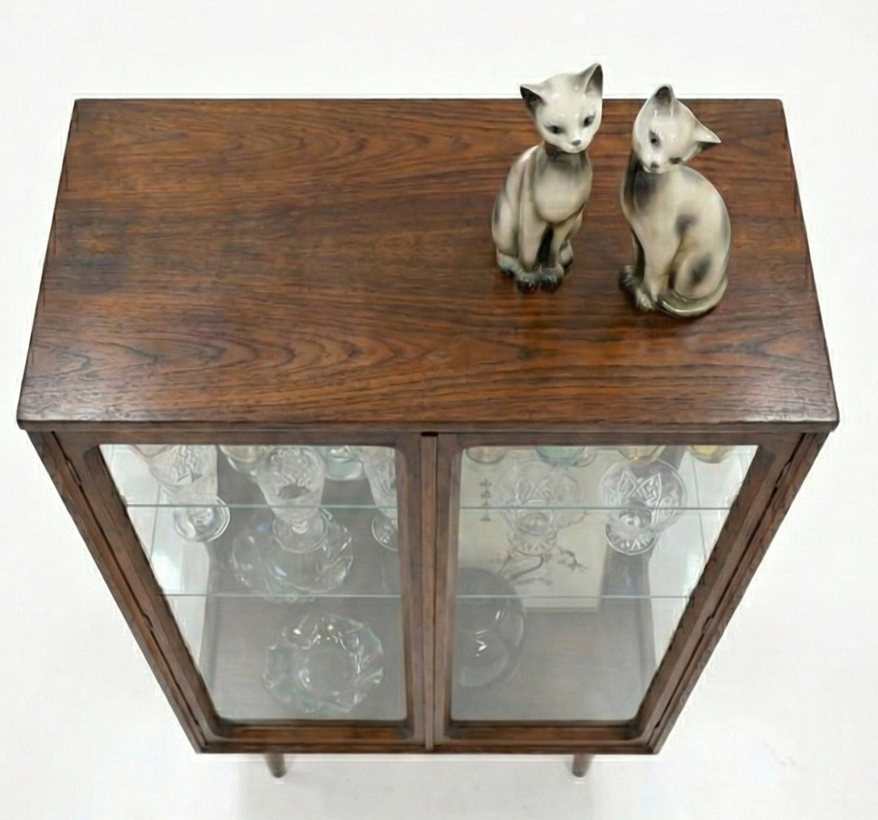 Mid Century Chiswell Australian teak Glass cabinet sideboard display storage shelf unit 1970s