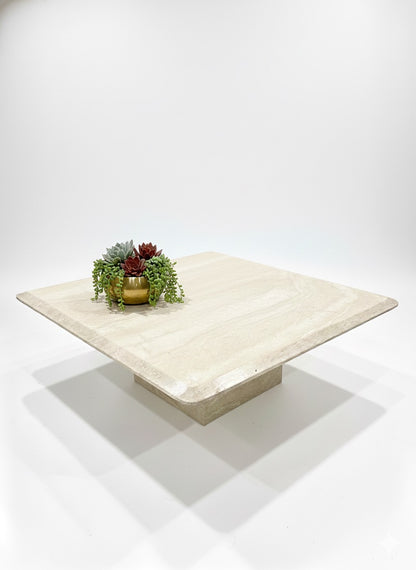 Mid Century Travertine stone coffee table