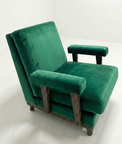 Art Deco Mid-Century Transitional 1940s Club Chair Walnut CUSTOM Upholstery 3-4 weeks lead time