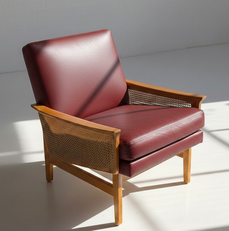 Mid Century Fler Fler line armchair with rattan Custom Order 3-4 week lead time