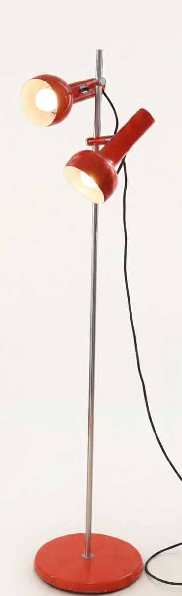 Mid Century Oslo floor lamp Red Chrome mcm retro vintage collectable decor