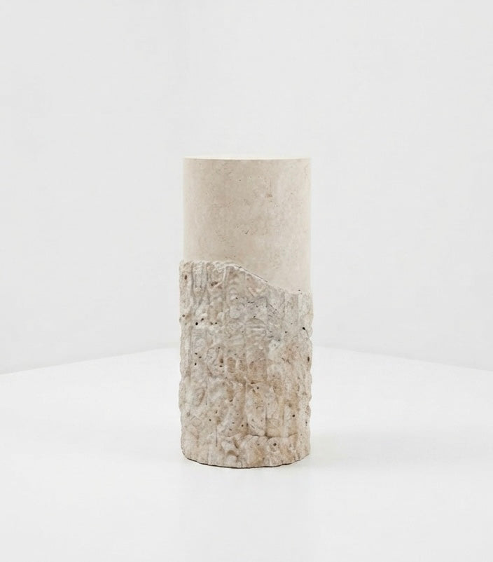 Mid Century Fossil Stone Plinth table display column