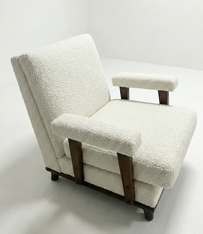 Art Deco Mid-Century Transitional 1940s Club Chair Walnut CUSTOM Upholstery 3-4 weeks lead time