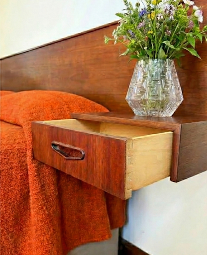 Berryman Teak Headboard & Bedside Set, Queen — 1960s