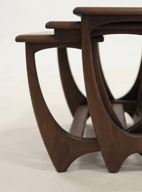 Kalmar Nesting walnut veneer coachwood table coffee Custom finish