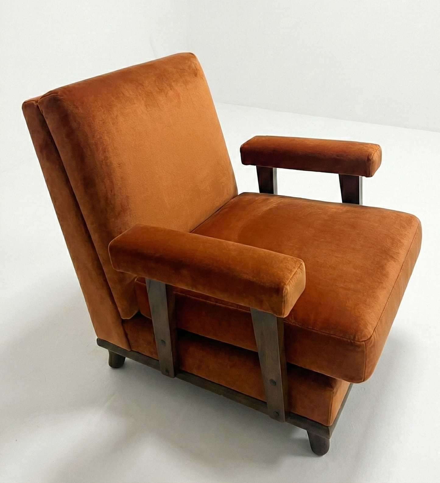 Art Deco Mid-Century Transitional 1940s Club Chair Walnut CUSTOM Upholstery 3-4 weeks lead time