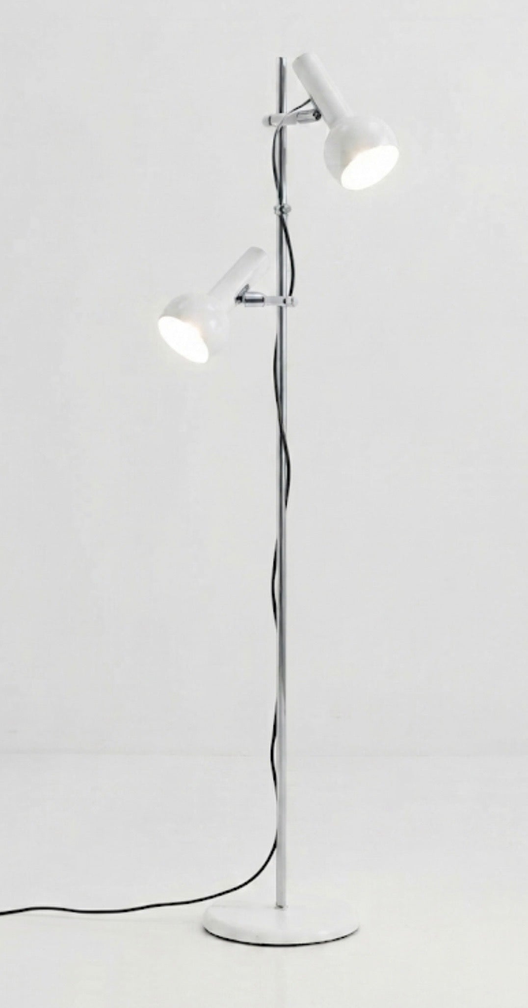 Mid Century Oslo Gloss White dual head lamp retro