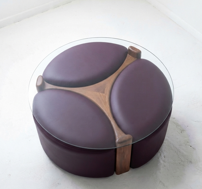 T H Brown coffee table and foot stools custom order 3 - 4 week lead time