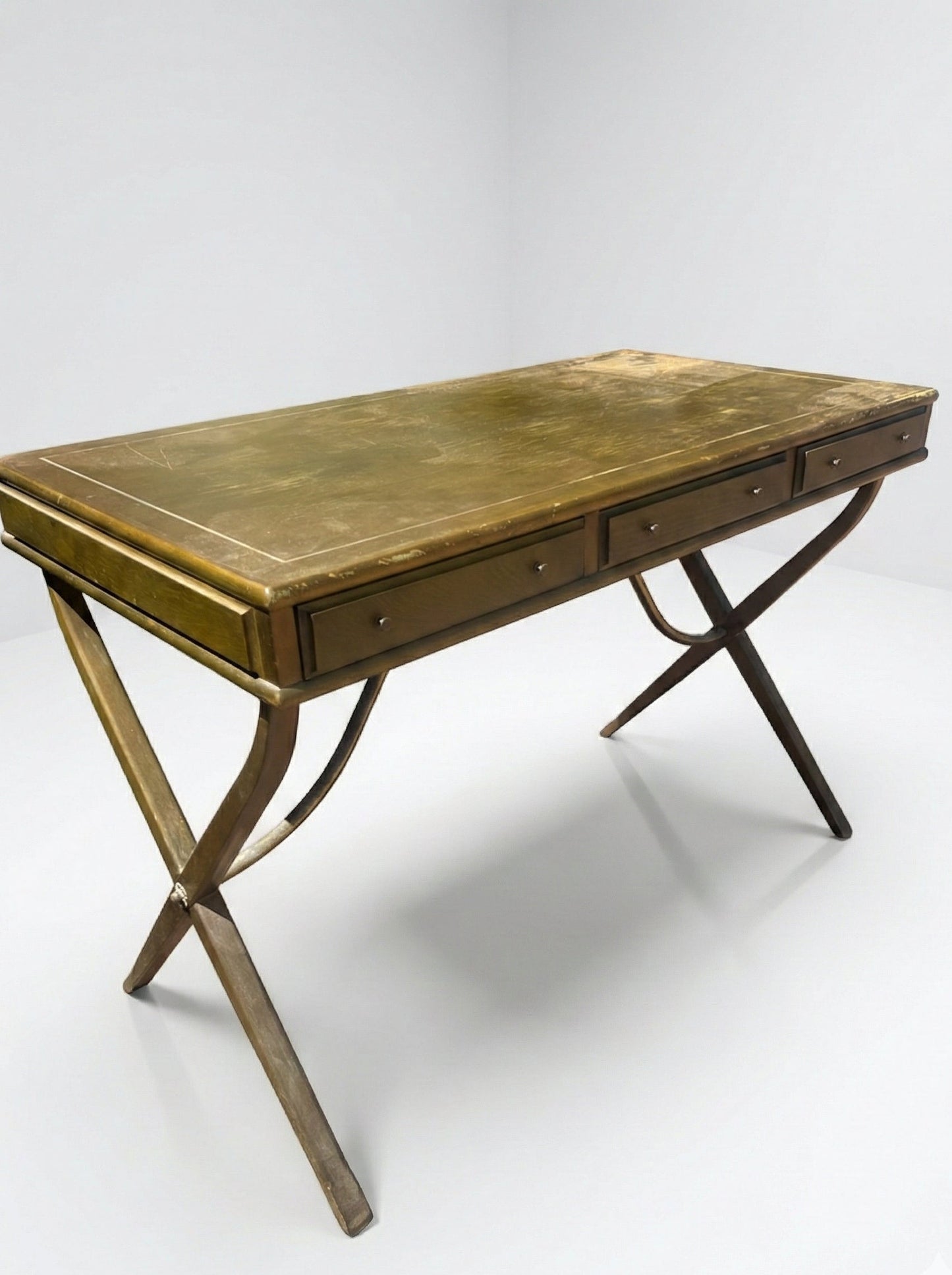 Mid Century John Duffecy X frame Desk hallway entry table