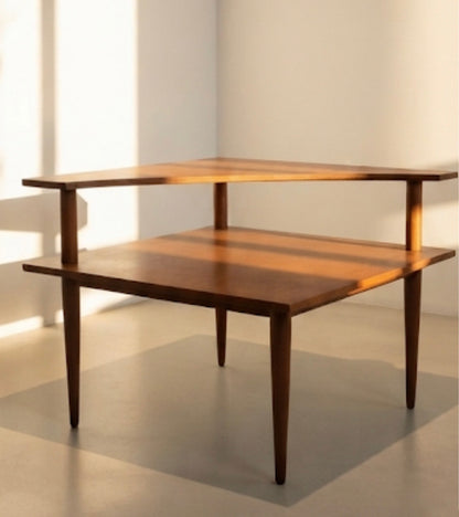 Parker corner table teak two tier