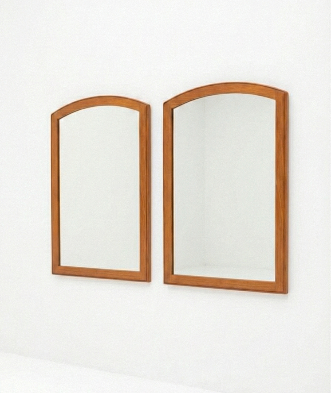 Mid Century Golden Teak Arch Chiswell Mirror 1970s retro vintage ready to hang