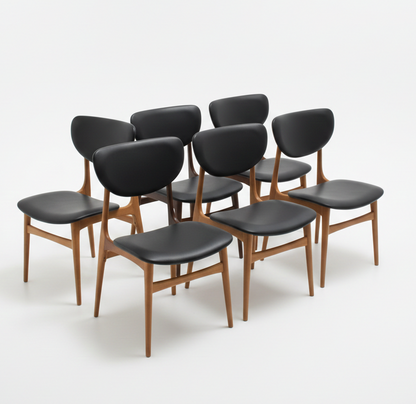 Mid Century Australian Elite Dining Chair Set of Six Custom Upholstery 3 - 4 week lead time MCM