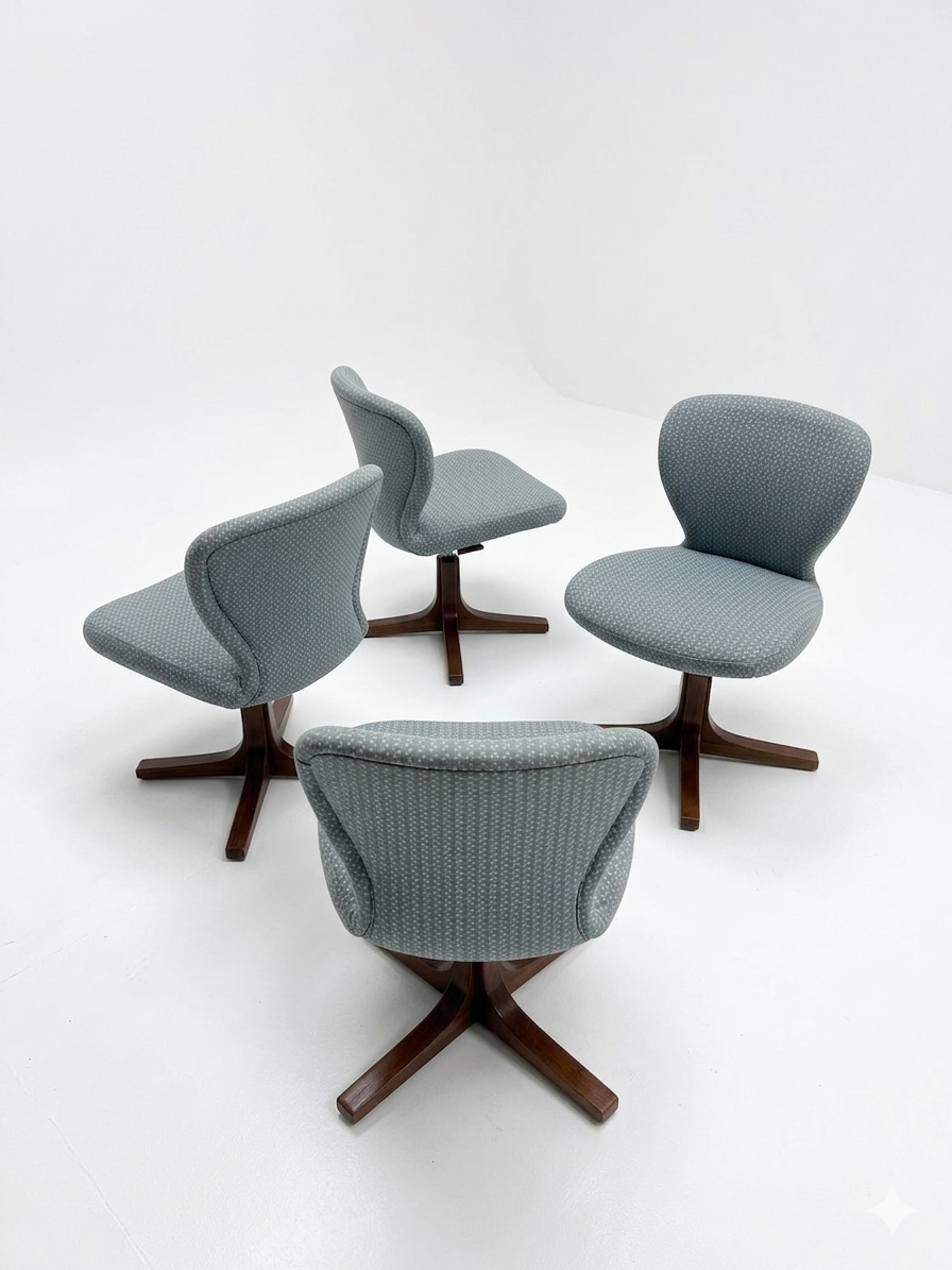 Mid Century Warren Catt Set of four chairs swivel Jarrah timber