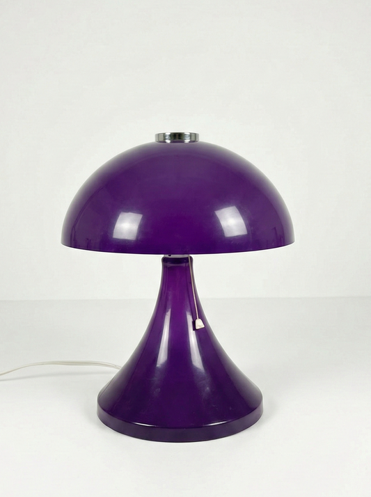 Mid Century Vintage "Space Age" Mushroom Lamp Purple Chrome