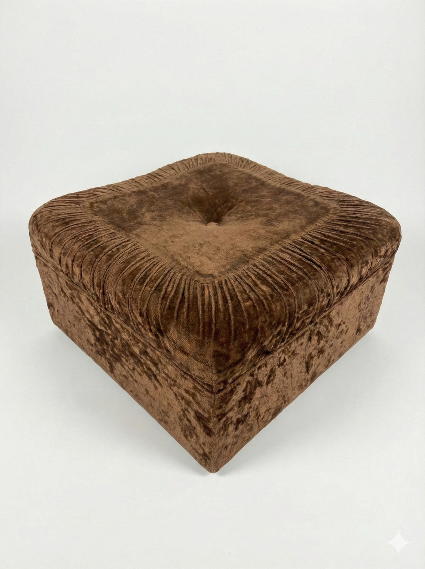 Mid Century Parker brown velvet ottoman to suit modular lounge sofa 1970s