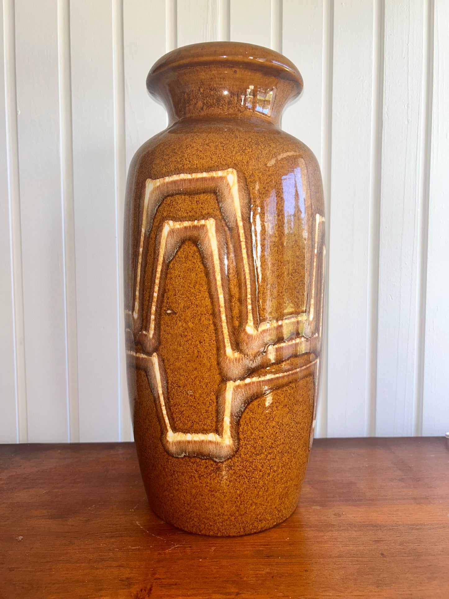 West German floor vase 291 -45 brown cream glazed