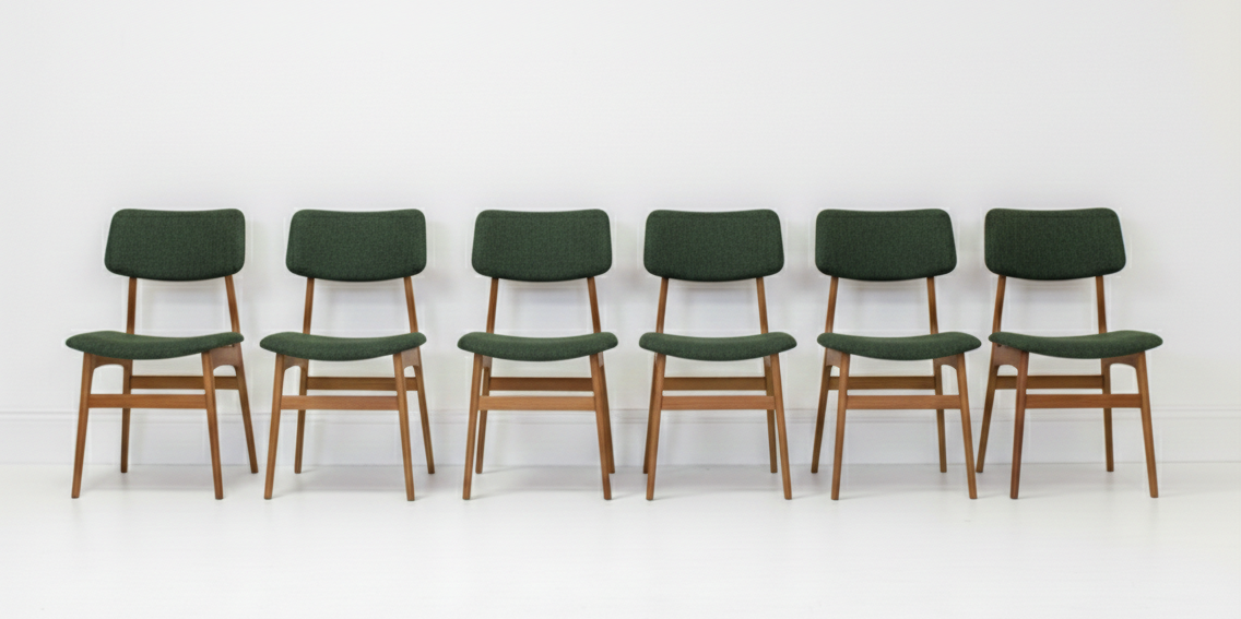Mid Century RARE Elite rectangular back retro set of six chairs Tasmanian Ash Custom Order 3-4 week lead time