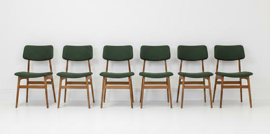 Mid Century RARE Elite rectangular back retro set of six chairs Tasmanian Ash Custom Order 3-4 week lead time