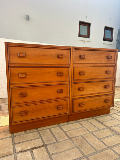 Parker bedside tables golden teak square handle