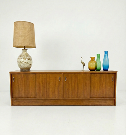 Mid Century Credenza sideboard storage cabinet retro gold teak