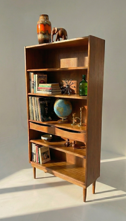 Mid Century Nordic Danish bookshelf and storage shelf retro finish Scandi style