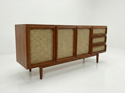 Mid Century Chiswell Koben series sideboard RARE teak storage LP cabinet liquor bar unit
