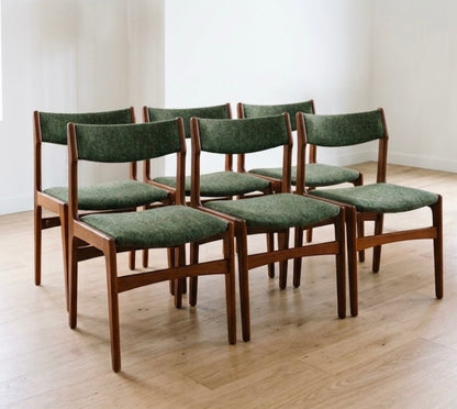 Mid Century Danish set of 6 dining chairs teak Erik Buch