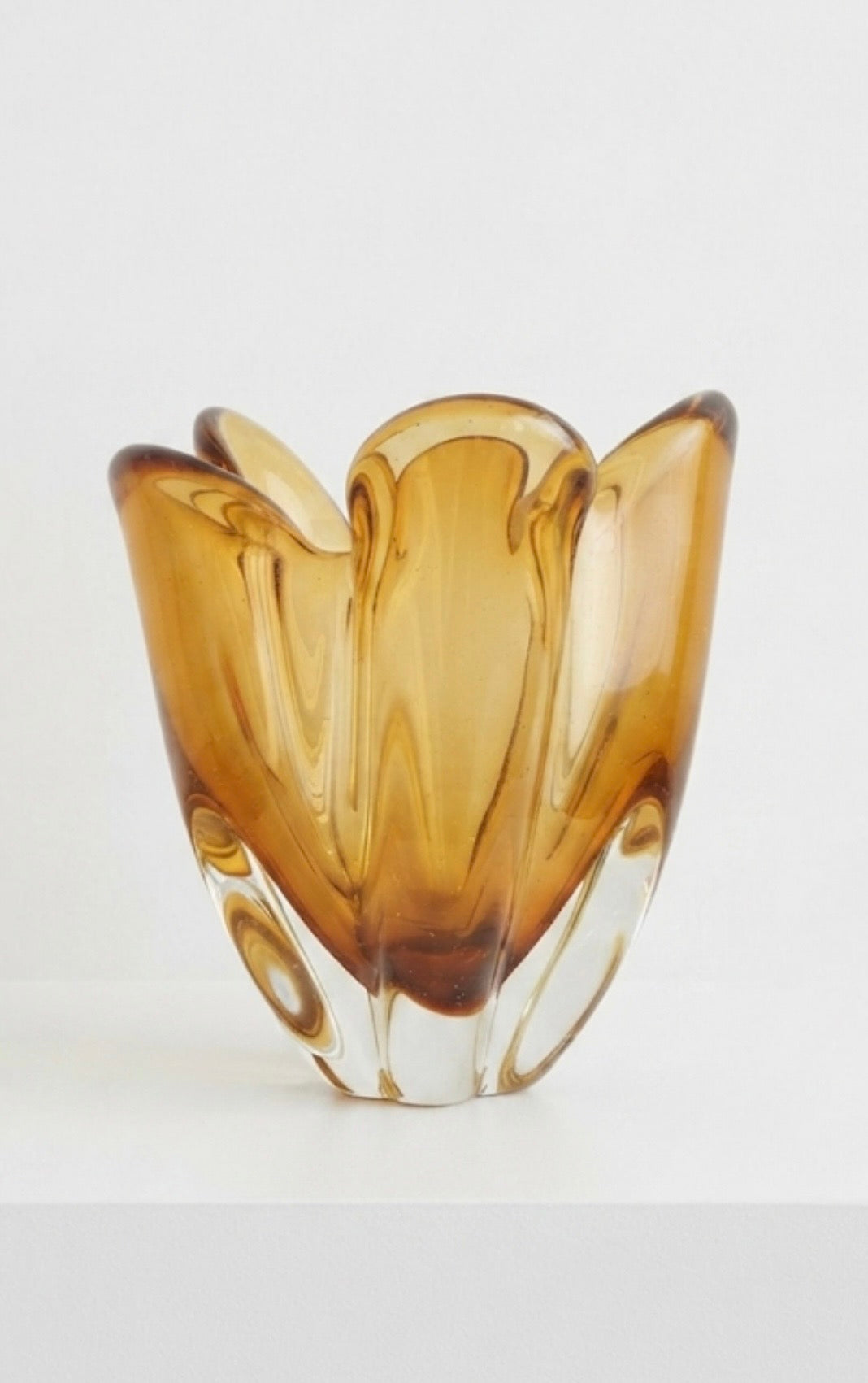 Mid-Century Murano art glass amber