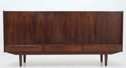 Mid Century Danish Highboard sideboard style E W Bach 1960s lip edge teak storage