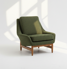 Mid Century Danish Deluxe teak frame Trina 1960s armchair seat Custom order chair 3-4 weeks lead time