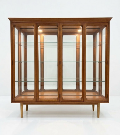 Mid Century Chiswell Glass and teak display cabinet