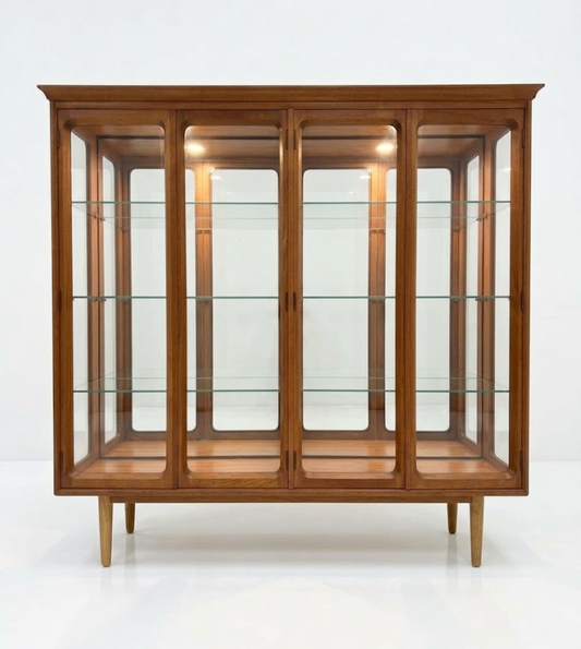 Mid Century Chiswell Glass and teak display cabinet