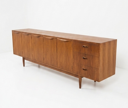 Chiswell Wave Teak Sideboard, Five-Door Buffet