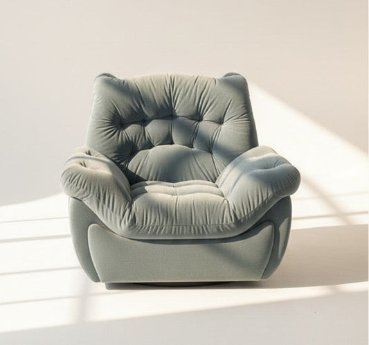 Mid Century Namco Pod Chair baby velvet blue